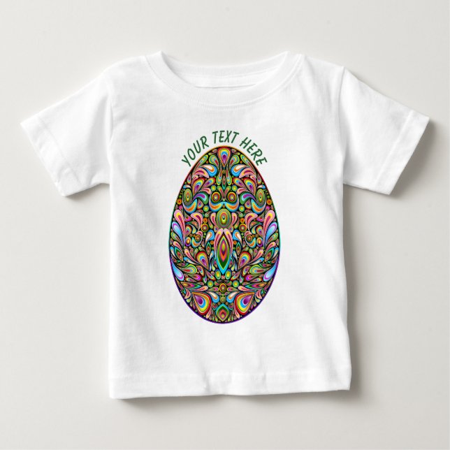 Easter Egg Psychedelic Design Kids Organic T-Shirt (Framsida)