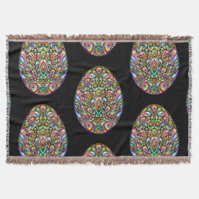 Easter Egg Psychedelic Design Kids Organic T-Shirt Filt (Framsidan)