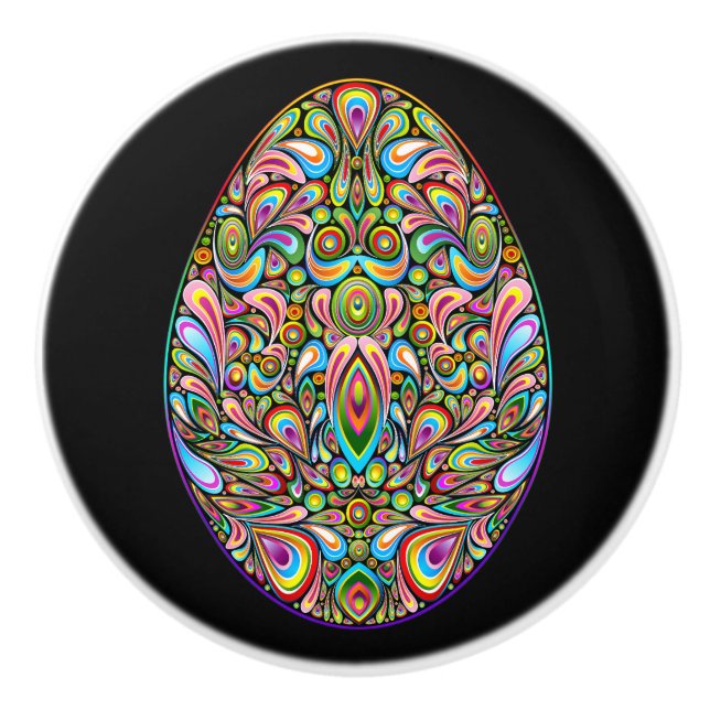 Easter Egg Psychedelic Design Kids Organic T-Shirt Knopp (Framsidan)
