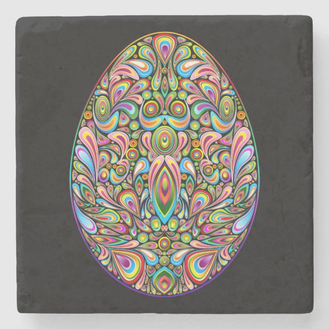 Easter Egg Psychedelic Design Kids Organic T-Shirt Stenunderlägg (Framsidan)