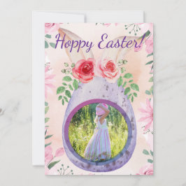 Easter egg with photo purple inbjudningar