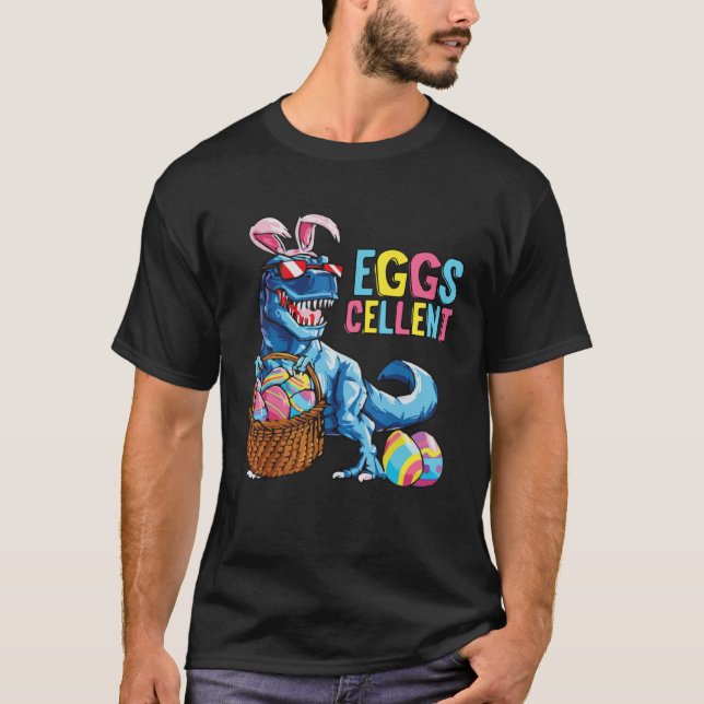 Easter Eggs Cellent Dinosaur Bunny rex Boys Girls  T Shirt (Framsida)