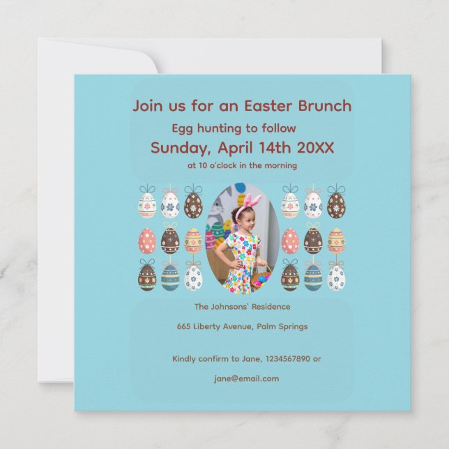 Easter Eggs, child photo, blue and white (Framsida)