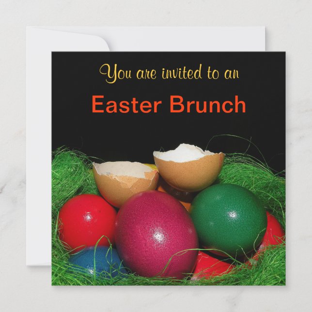 Easter eggs Easter Party Invitation Card Inbjudningar (Framsida)