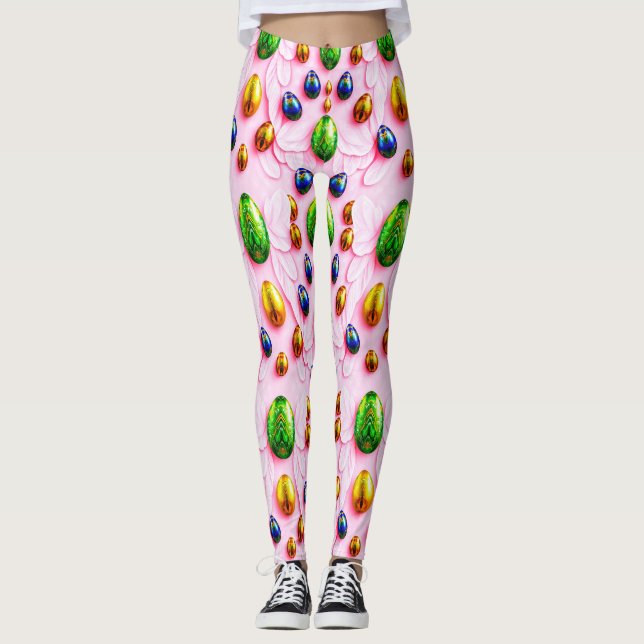 EASTER EGGS ~ Multicolored 3D ~  Leggings (Framsida)