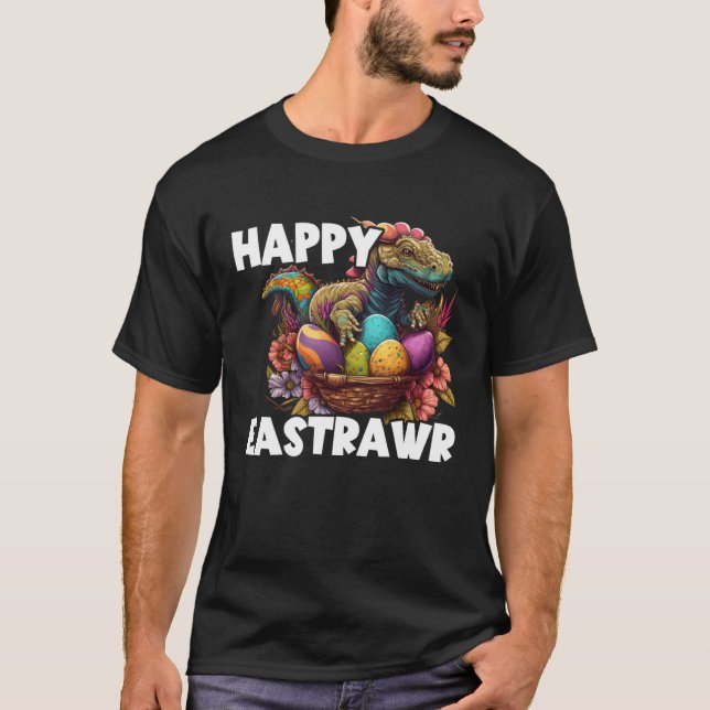 Easter Eggs Rex Dino Happy Easter Day Happy Easter T Shirt (Framsida)