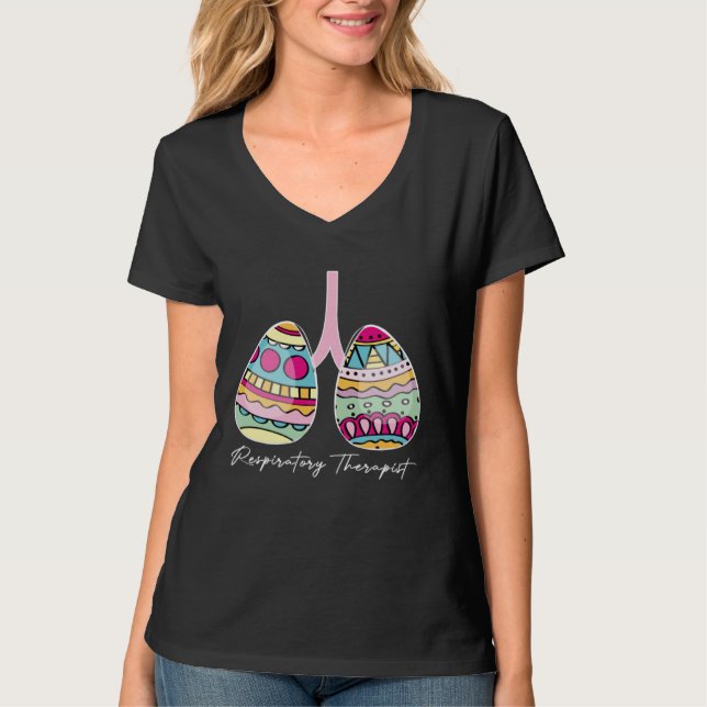 Easter Eggs RT Respiratory Therapist Happy Easter  T Shirt (Framsida)
