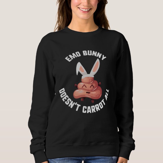 Easter Emo Bunny Doesn't Carrot All Poop Bunny Ear T Shirt (Framsida)