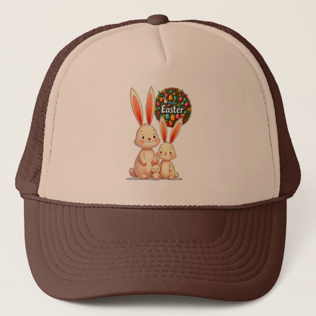 Easter Family – Cute Bunny Celebration - boné Keps (Framsida)