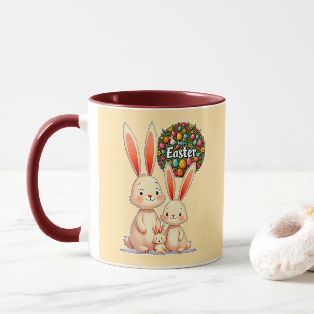 Easter Family – Cute Bunny Celebration - caneca Mugg (Med munk)