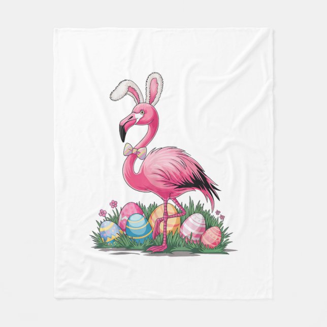 Easter Flamingo T-Shirt Fleecefilt (Framsidan)