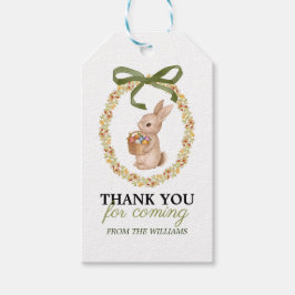 Easter Floral Wreath Bunny Thank you Presentetikett