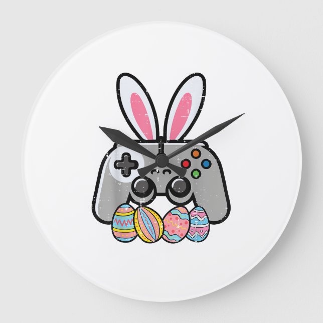 Easter Gaming Controller Bunny Ears Boys Kids Yout Stor Klocka (Framsida)