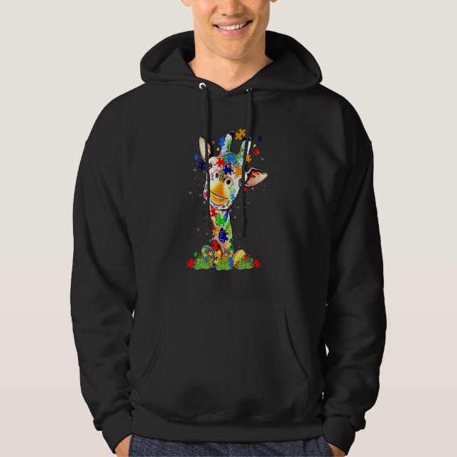 Easter Giraffe World Autism Awareness Day Hoodie (Framsida)