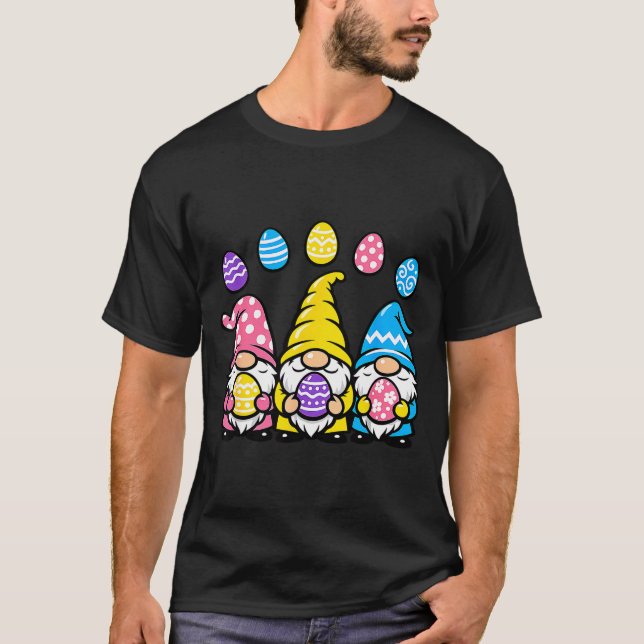 Easter gnome egg trio cute spring  t shirt (Framsida)
