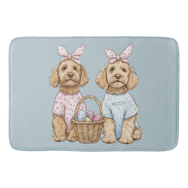 Easter Goldendoodle Dogs Badrumsmatta (Framsidan)