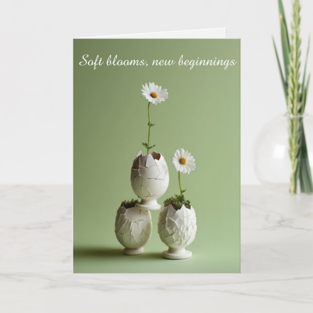 Easter Greeting Card Soft Spring Minimal Tack Kort (Framsida)