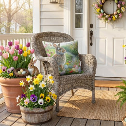 Easter Holiday Rabbit Nature  Kudde