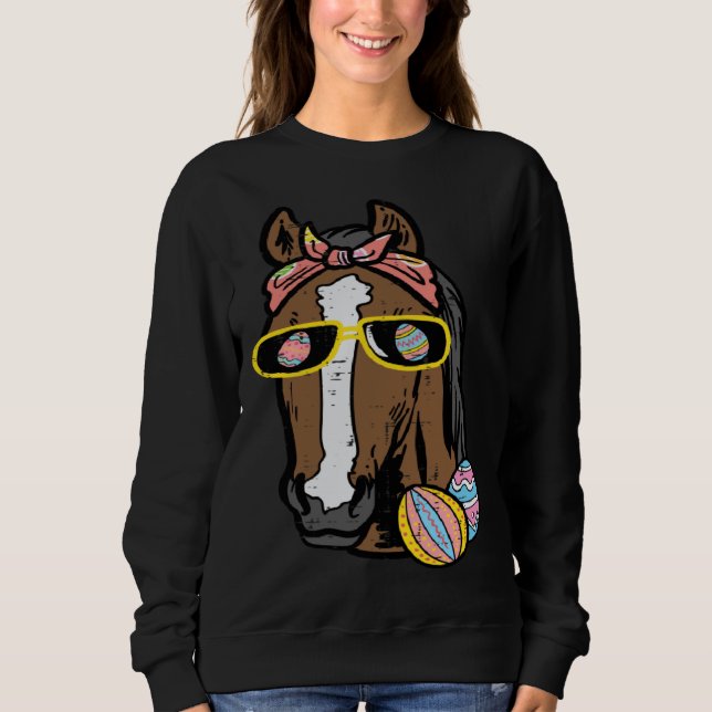 Easter Horse Face Cowgirl Equestrian Women Girls K T Shirt (Framsida)