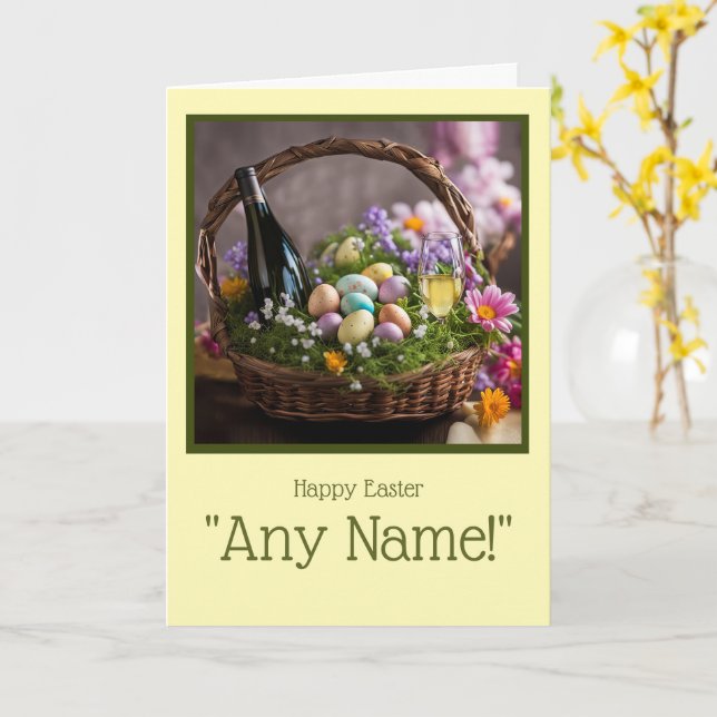 Easter Humor with Customizable Name Personalize  Kort (Gul blomma)