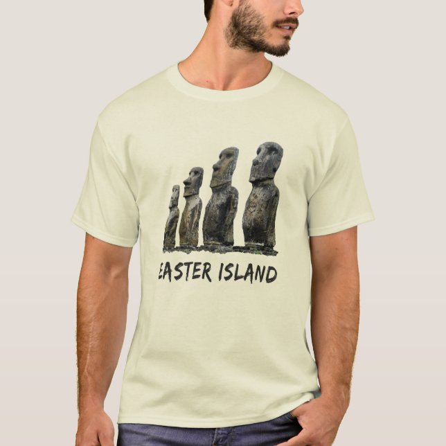 Easter Island Rapa Nui Moai Statues T-Shirt (Framsida)