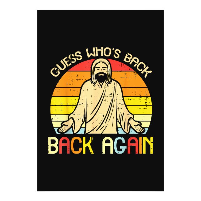 Easter Jesus Guess Whos Back Religious Christian Fototryck (Framsidan)