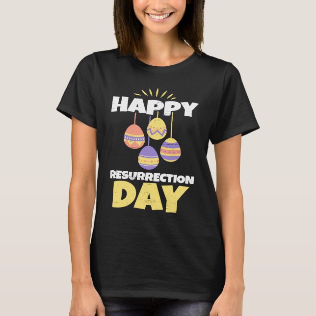 Easter Jesus Happy Resurrection Day Sunday Egg Rab T Shirt (Framsida)