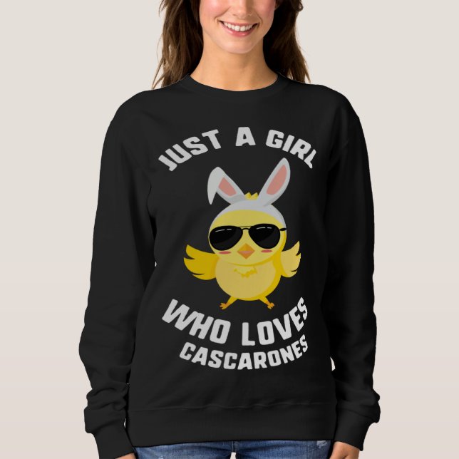 Easter Just A Girl Who Loves Cascarones Chick Sung T Shirt (Framsida)