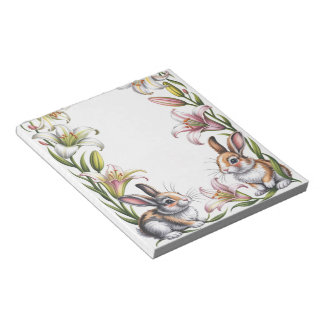 Easter Lilies And Bunnies Anteckningsblock