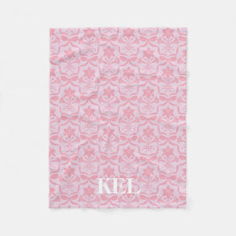 Easter Lily Monogram Blanket Fleecefilt