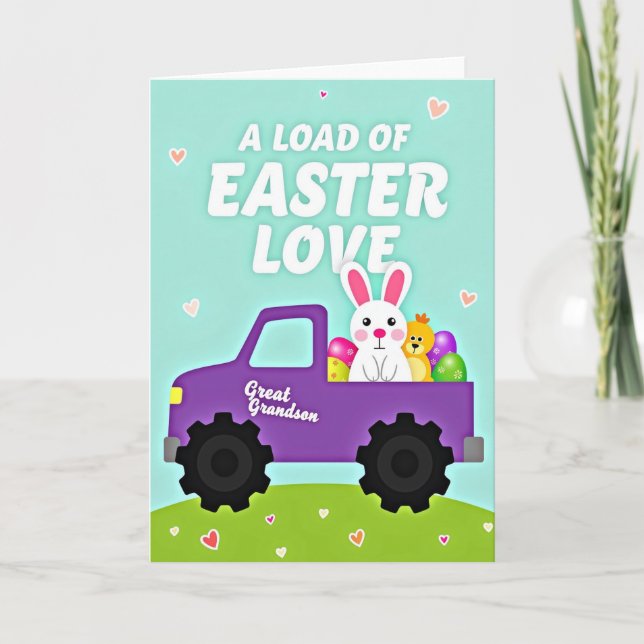 Easter Love Grandson Truck Card Kort (Framsida)