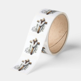 Easter Morning Cross with Crown of Thorns  Fyrkantigt Klistermärke