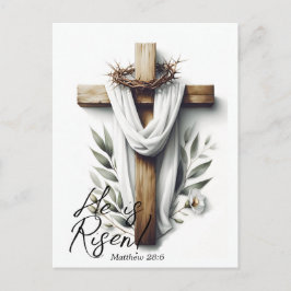 Easter Morning Cross with Crown of Thorns  Vykort
