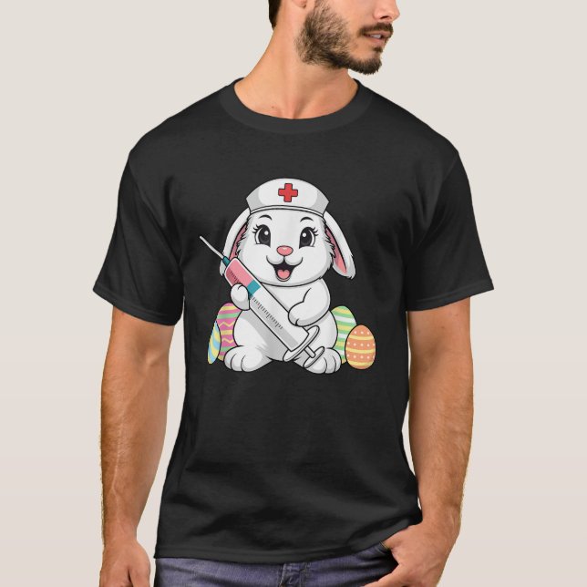 Easter Nurse Bunny RN ICU ER NICU Nurse Squad Nurs T Shirt (Framsida)