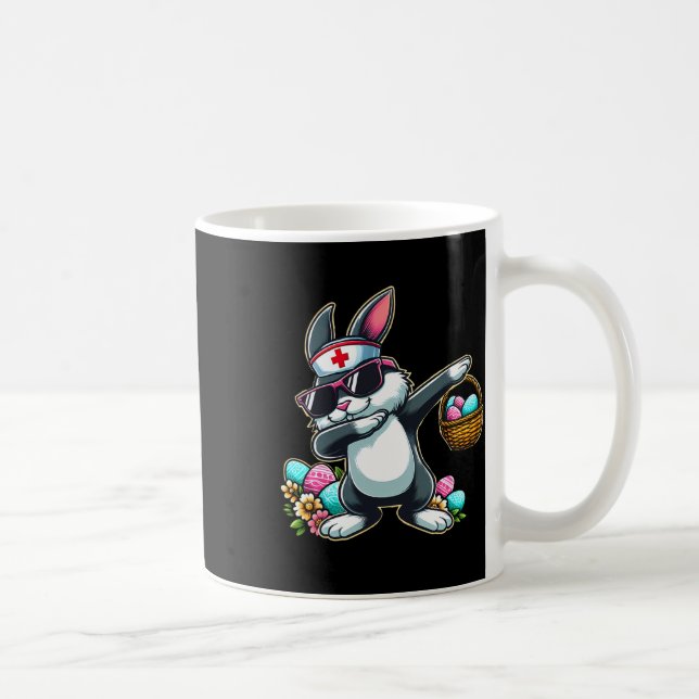 Easter Nurse Women Cute Bunny Nurse Easter Rn Lpn  Kaffemugg (Höger)