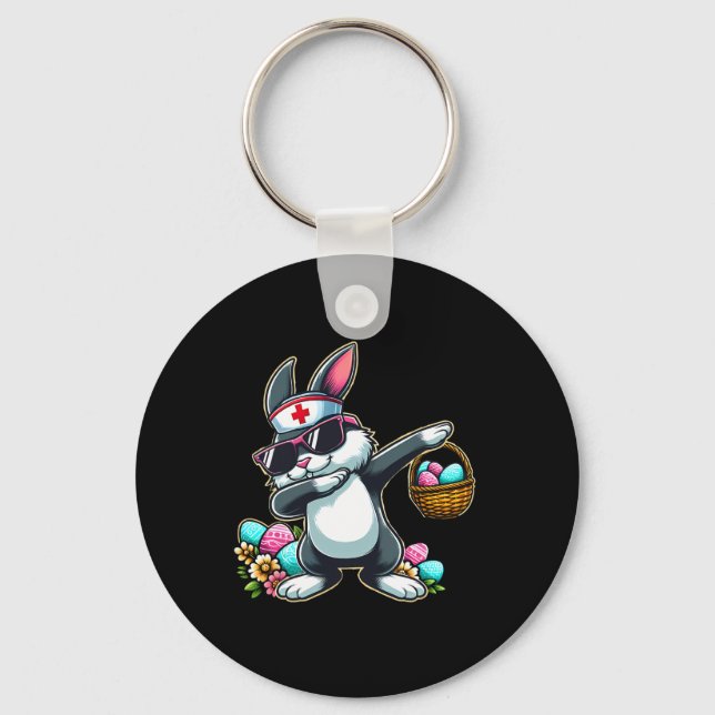Easter Nurse Women Cute Bunny Nurse Easter Rn Lpn  Nyckelring (Framsida)