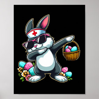 Easter Nurse Women Cute Bunny Nurse Easter Rn Lpn  Poster