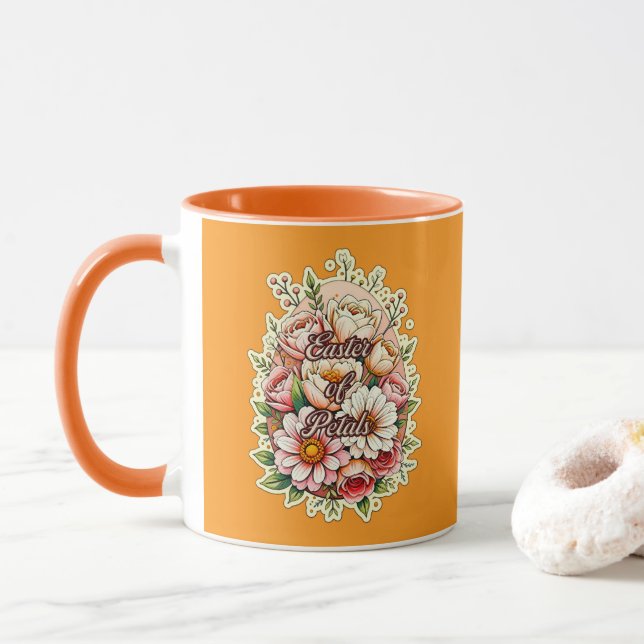Easter of Petals – Floral Bunny Art - caneca Mugg (Med munk)