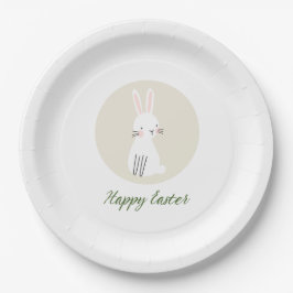 Easter Paper Plate with Cute Bunny Design