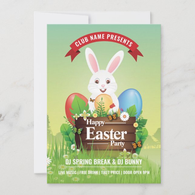 Easter Party Invitation Flyer Inbjudningar (Framsida)