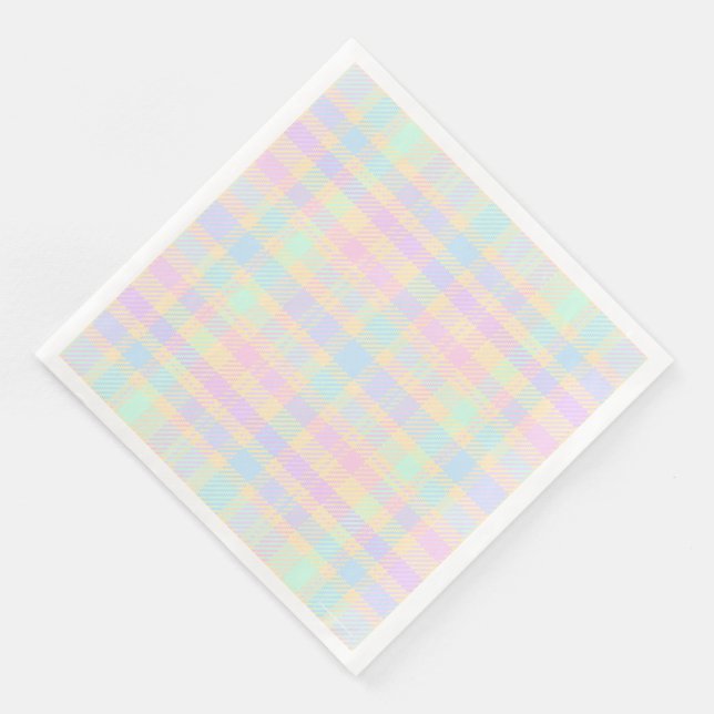 Easter Pastel Plaid Party Paper Napkins Pappersservett (Hörn)