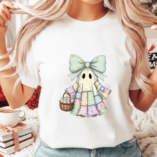 Easter Patchwork Ghost Coquette Bow Goth T Shirt (Skapare uppladdad)