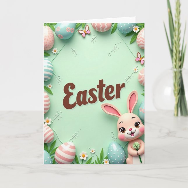 Easter Pattern Celebration Card Kort (Framsida)