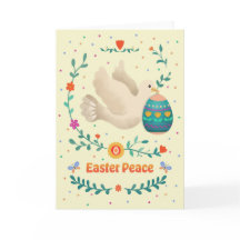 Easter Peace Watercolor Dove & Decorative Egg 