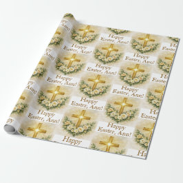 Easter Personalized Christian Cross Wrapping Paper Presentpapper