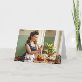 Easter Pin-Up Retro Greeting Card Tack Kort