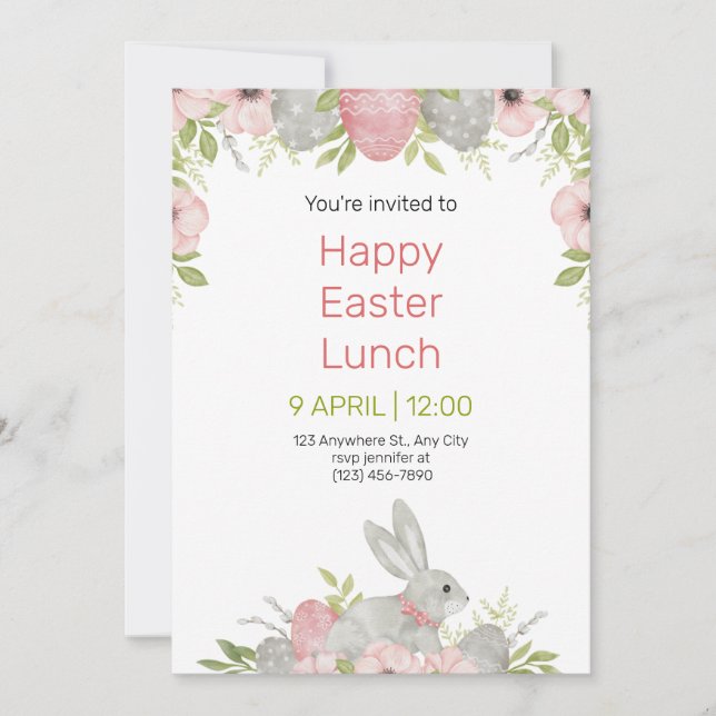 Easter Potluck Invitation Inbjudningar (Framsida)