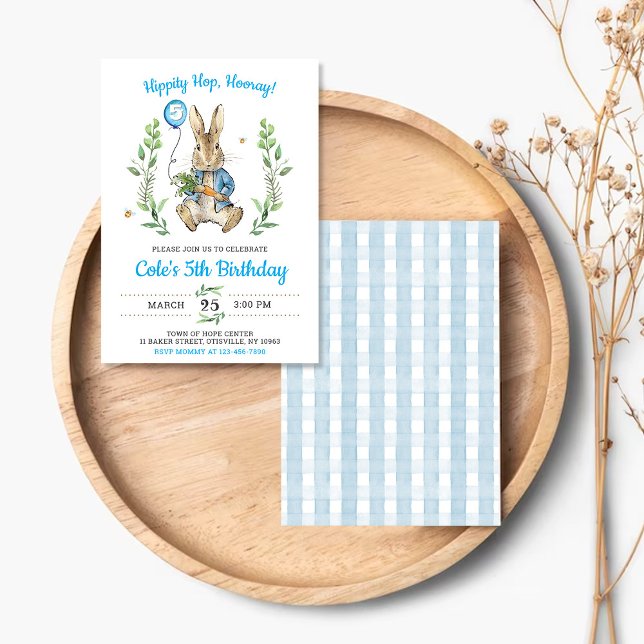 Easter Rabbit Bunny Boy Birthday Invitation Inbjudningar (Skapare uppladdad)