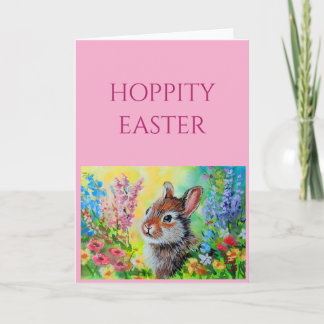 Easter Rabbit Folded Greeting Card Kort