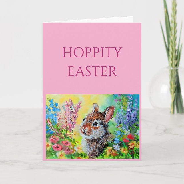 Easter Rabbit Folded Greeting Card Kort (Framsida)
